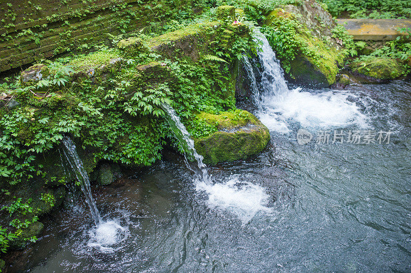 这是印度尼西亚巴厘岛坦帕市Pura Tirta Empul寺庙的神圣泉水。